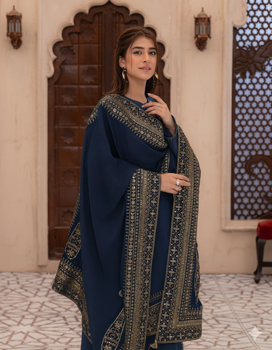 Lawn-3PC Embroidered Shirt with Lawn Embroidered Dupatta- 5135 ZINK