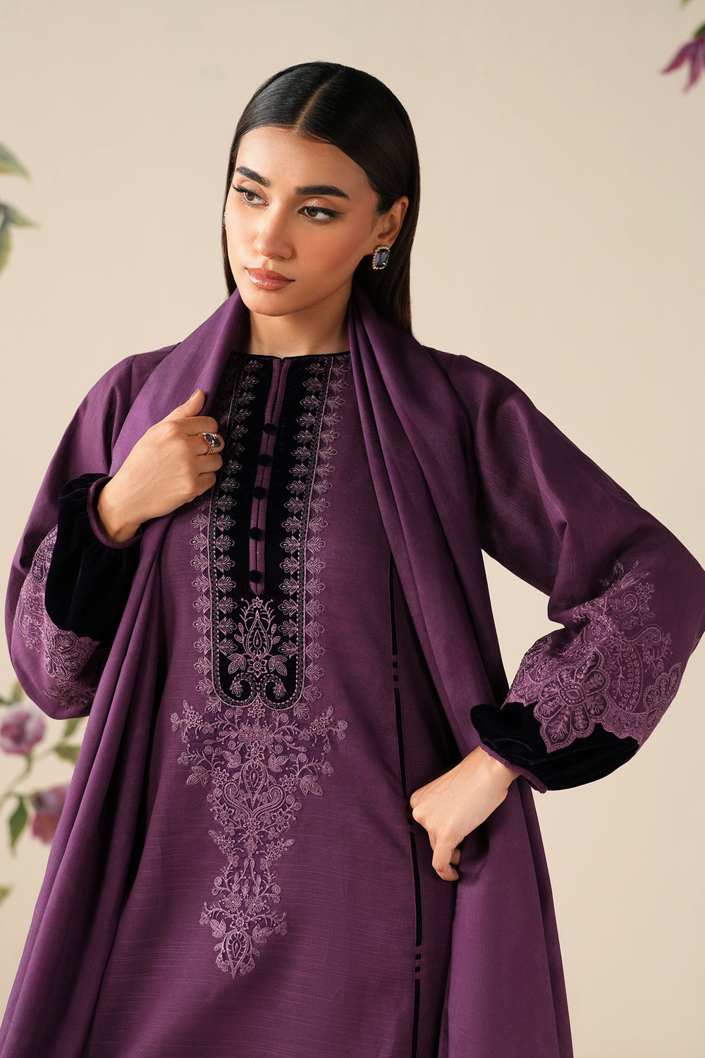 DHANAK EMB 3PC SUIT BH -001007